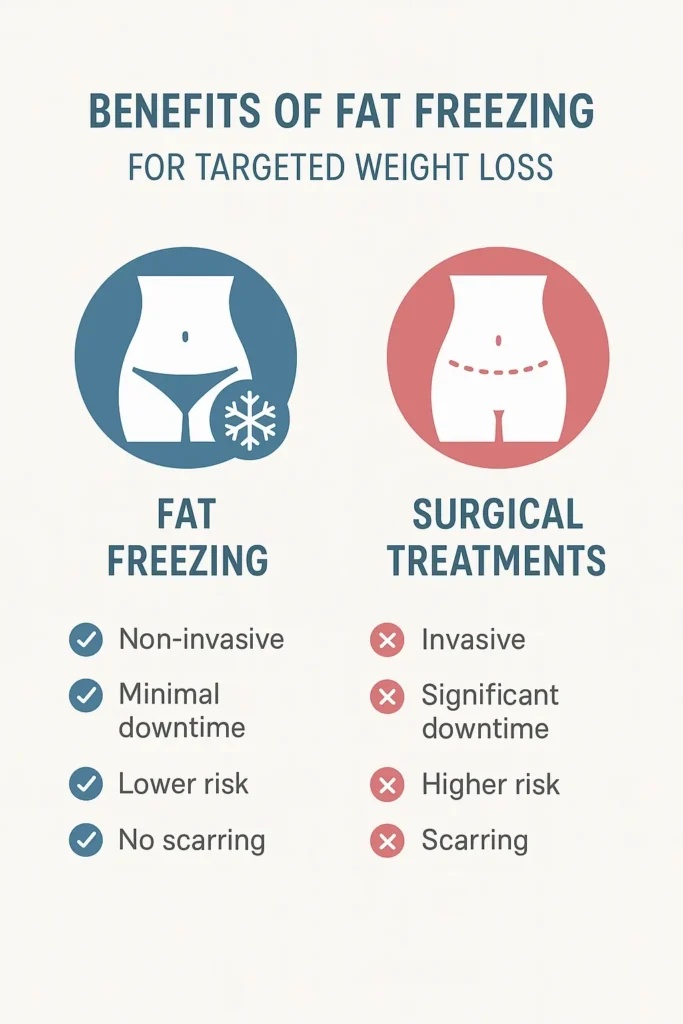 graphic showing the benefits of fat freezing Hampton Hill