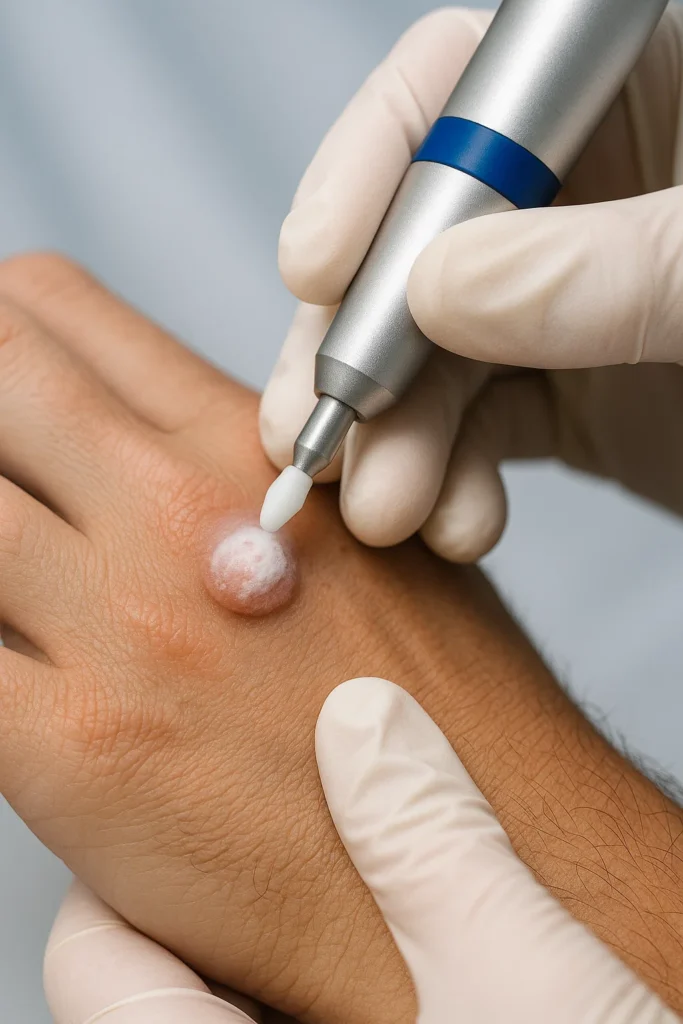 example of wart removal Hampton Hill using cryopen